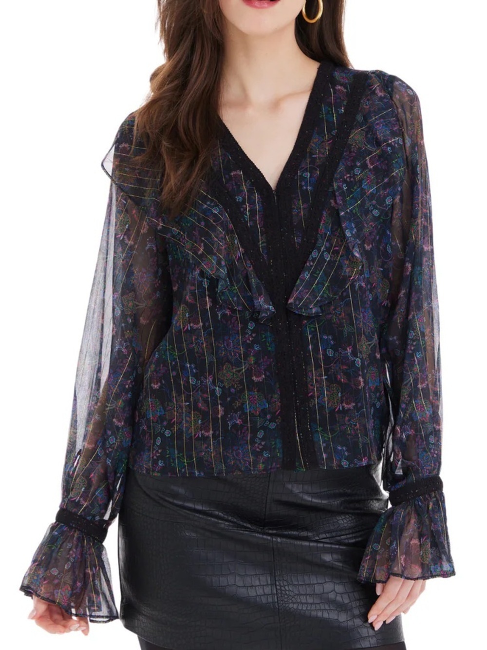 Allison New York Jules Blouse Top Small Cottagecore Whimsy Boho